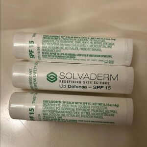 SOLVADERM Lip Defense SPF 15 Lip Balm BUNDLE OF 3